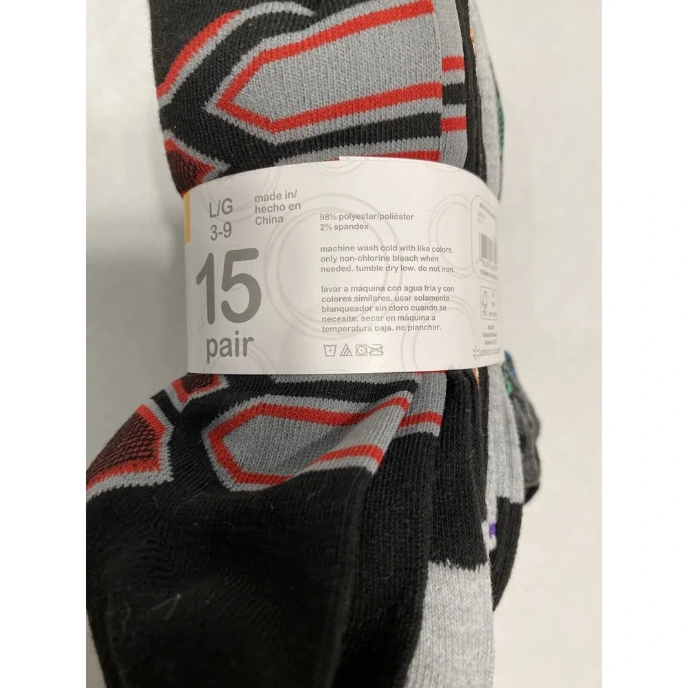 wonder nation 15 pairs‎ boys no show ankle socks size large shoe size 3-9